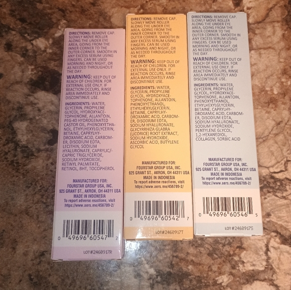 Serum under eye rollers three-piece set includes vitamin C collagen and retinol. - Picture 2 of 5